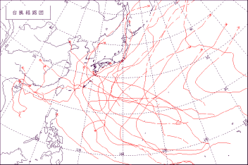 2002年の台風経路